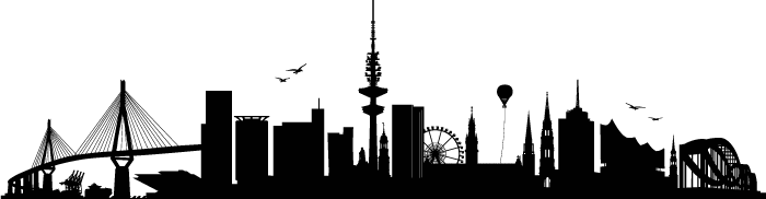 Silhouette der Stadt Hamburg